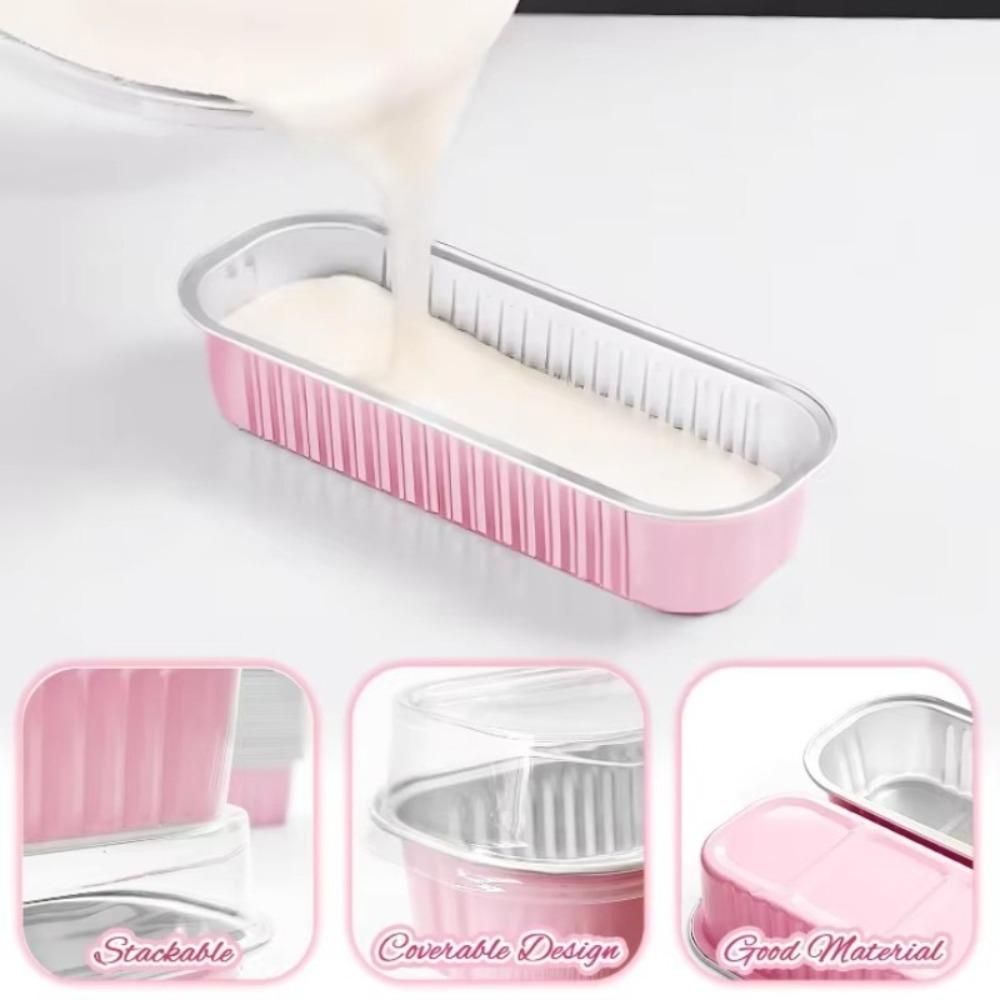 30 Pcs Mini Loaf Pans with Lids, 6.8 oz Rectangular Aluminum Foil Baking Pans, Mini Loaf Containers for Baking Cups, Cake Cups, Holiday Events