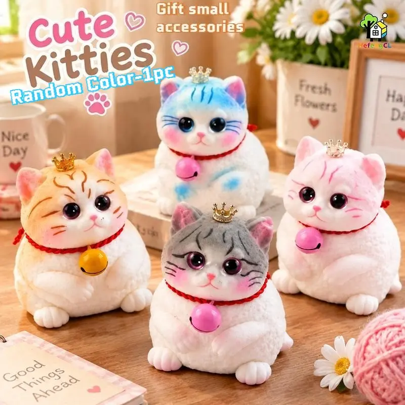 HEFENGCL - Simulation Super Soft Big Fat Cat Pinch Toy Pendant New Doll Q Elastic Plastic Soft Elastic Toy, Quick Rebound Soft Cute Sensory Toy, Suitable for All Squeezing Enthusiasts, Christmas Party Gift, Holiday Party Companion Gift, Squishy Fun