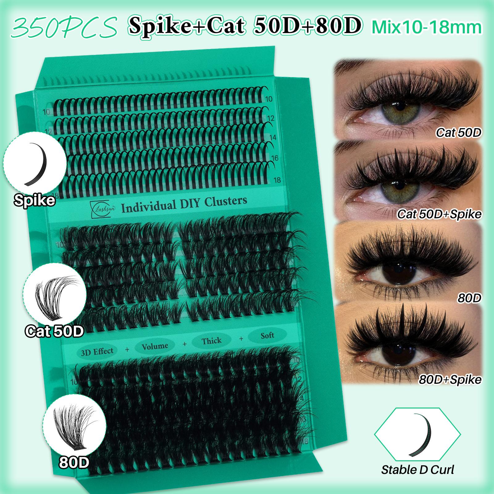 970pcs Lash Clusters Kit D Curl 9 Styles Mix10-18mm Lash Cluster with Bond&Seal, Remover, Applicator, Shampoo & Brush for Beginners, Easy Apply Daily, Diy Eyelash Extensions Individual Eyelash Kit