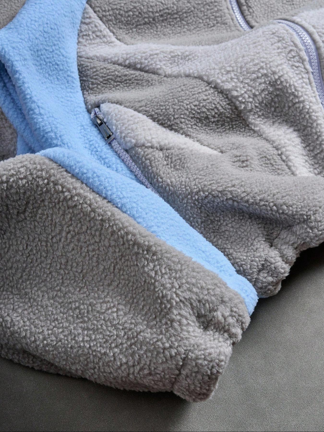 Men's Contrast Color Patchwork Zip Hoodie Jacket, Fall/winter Zipper Short Men's Hooded Sweatshirt, Shark Style Hooded Outerwear