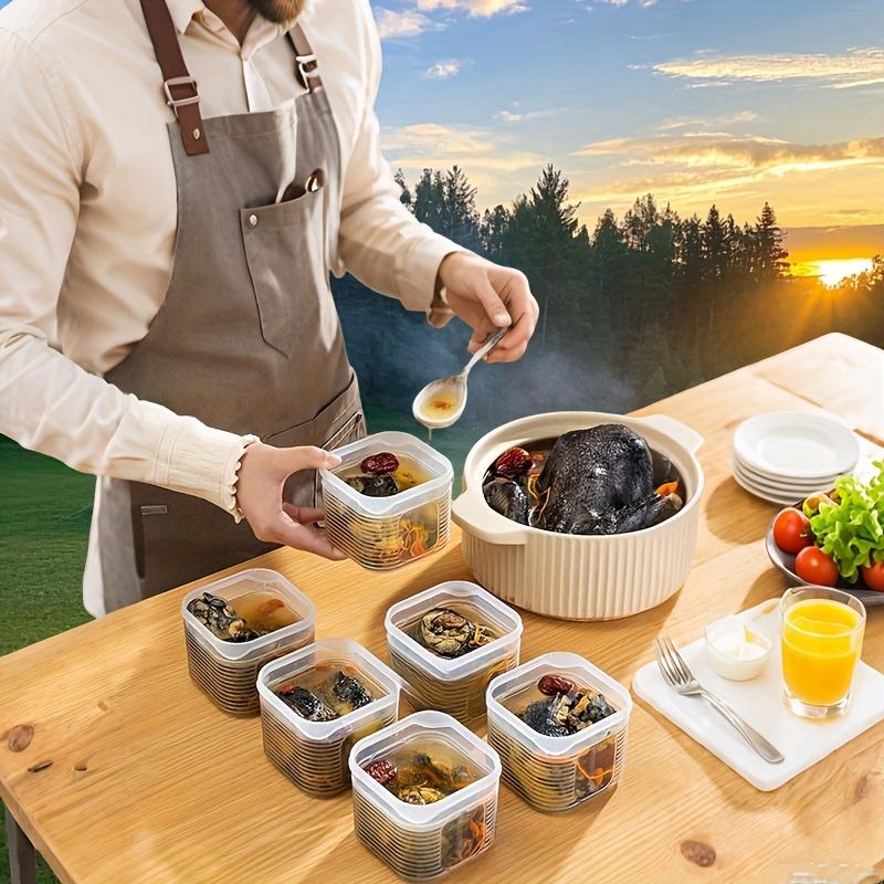 7-Piece Leak-Proof Stackable Food Storage Containers with Lids, Durable PP Material, Ideal for Meat Fruits Vegetables, Indoor Outdoor Use
