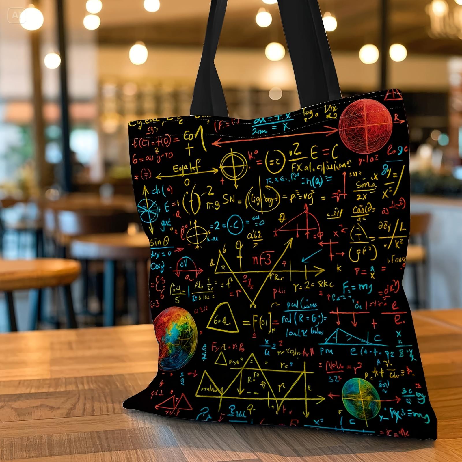 A New Trendy Accessory: Mathematical Formulas, Worldwide Factors, Scientific Computations. Ideal for Shopping, The Beach, And Picnics, This Is a Foldable Canvas Shopping Bag., for Teenager, For Teenager