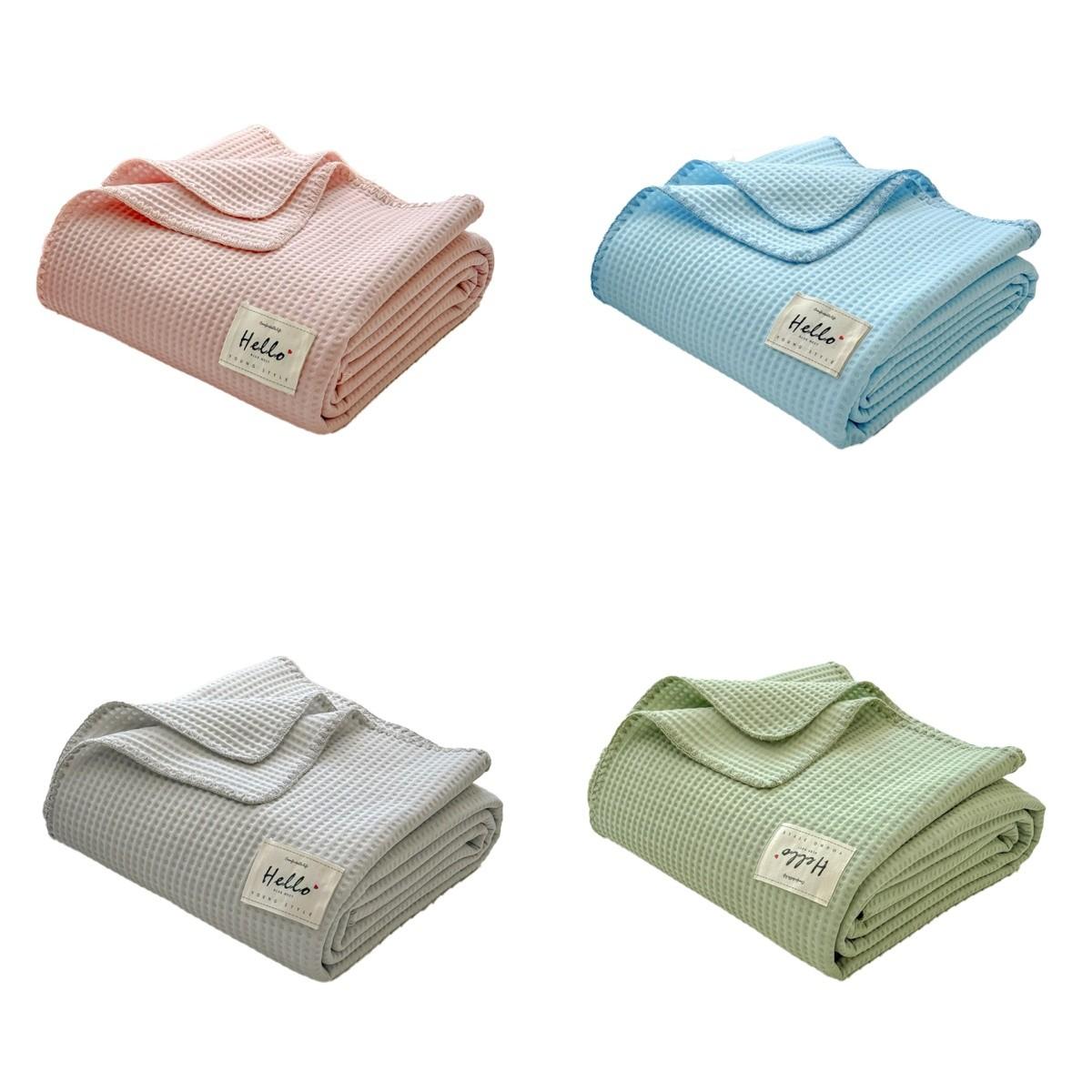 Breathable Waffle Weave Blanket, Lightweight Soft Cool Bed Blanket, Multi-Color Options, Suitable for Bedroom Sofa Travel