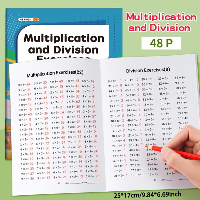 Multiplication and Division Workbook (9x9) To Improve Calculation Skills, Handwritten Math Books, Educational Tools, School Supplies and Christmas Gifts, Classroom Activities, Home Learning Materials, Math Workbooks.