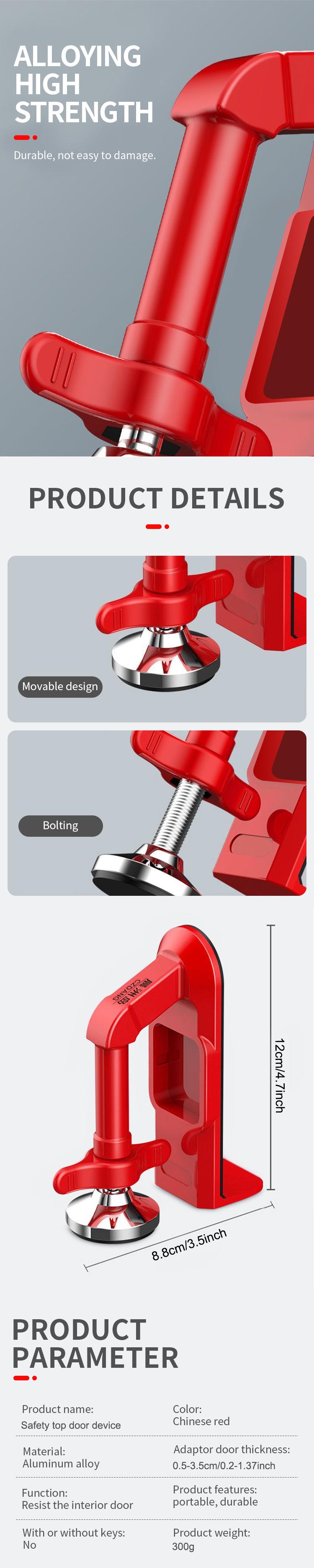 Door Stopper Anti-Theft Door Holder, Hotel Travel Safety Device, Home Security Door Blocker, Self-Defense Tool, Prevent Collision