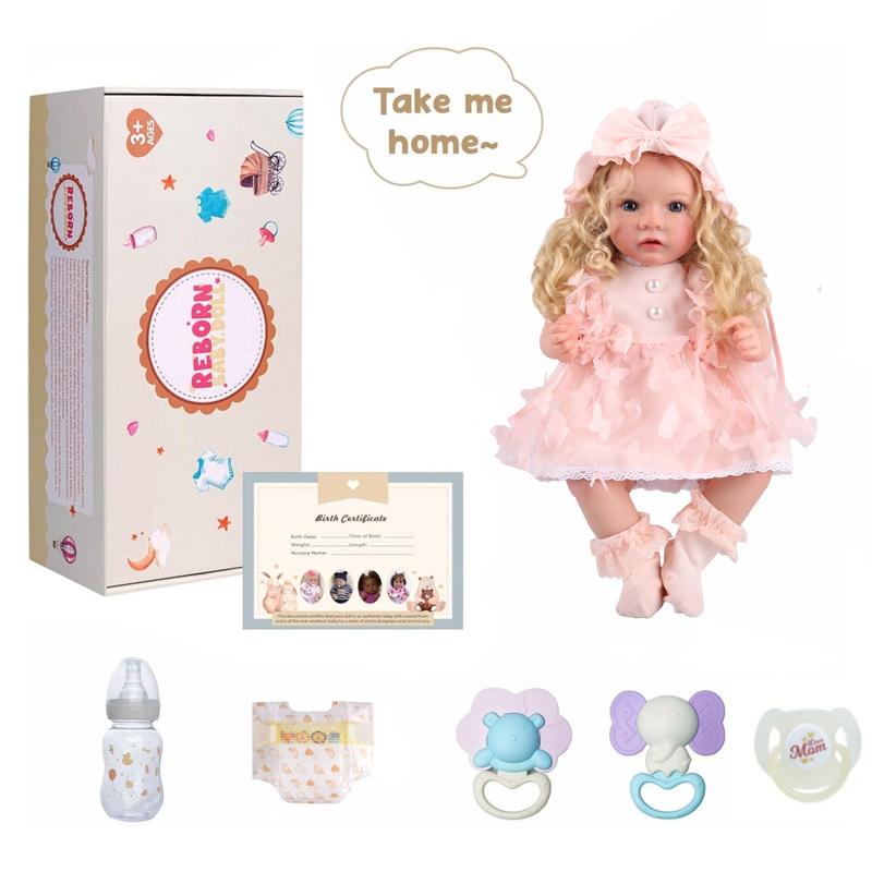 Babeside 20 Inch 8 Piece Baby Doll Set, Soft Stuffed Doll, Unisex Cloth Body & Vinyl Limbs, Spotted Makeup, Gift Box Included, Perfect for Christmas New Year Birthday Gifts