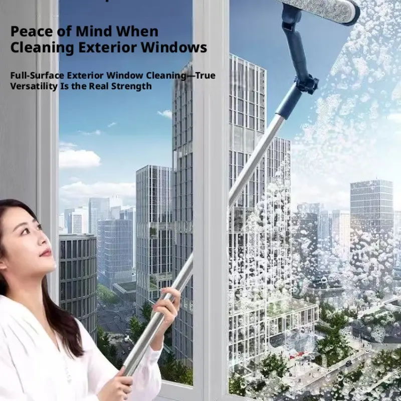 Double-Sided Glass Cleaner, Stainless Steel Manual Window Scrubber, Wet/dry Use, Home Cleaning Essential, Household Must-Have