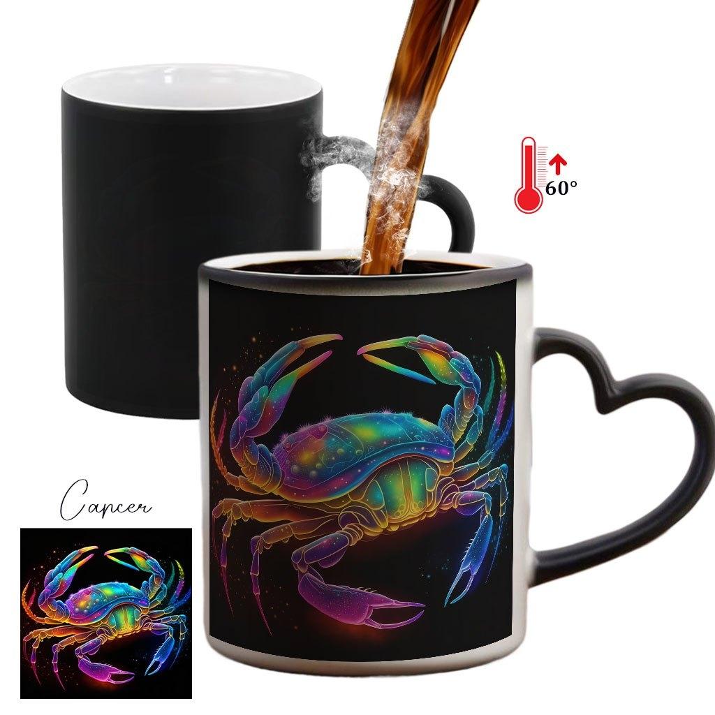 1pc Twelve Zodiac Signs Magic Color-Changing Mug with Heart-Shaped Handle & 12 Constellation Design - Temperature-Sensitive Cup, Coffee Mug, Coffee Mugs, Stylish Drinkware