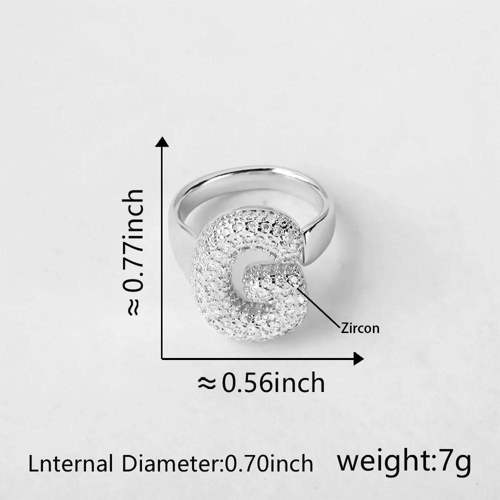 26 Letter Open-Ended Zircon Ring Minimalist Series Gift For Friends Elegant Gold Tone Jewelry name