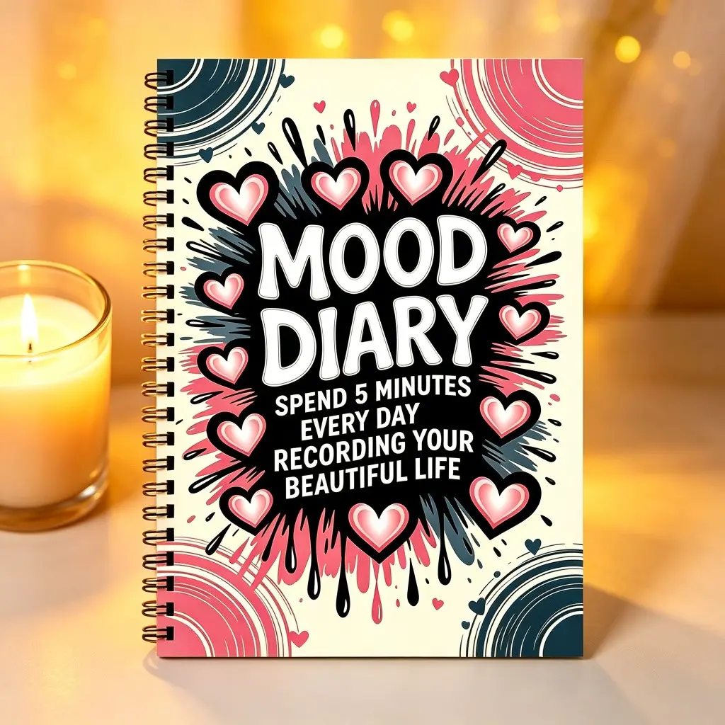 Mood Diary Journal for Women | Daily Emotion & Feelings Spiral Notebook | Self Care Mental Health Journal | Aesthetic Pink Heart Diary | Mood Tracker Cute Stationery | Motivational Self Love | Perfect Christmas Birthday Gift for Girls Friends