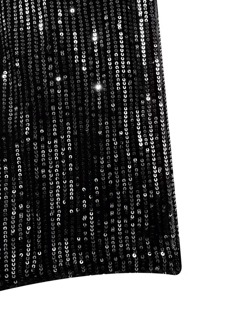 Women's Fashion Pants with Elastic Waistband,  Sequins Detailing, Stylish Long Trousers for Casual Wear