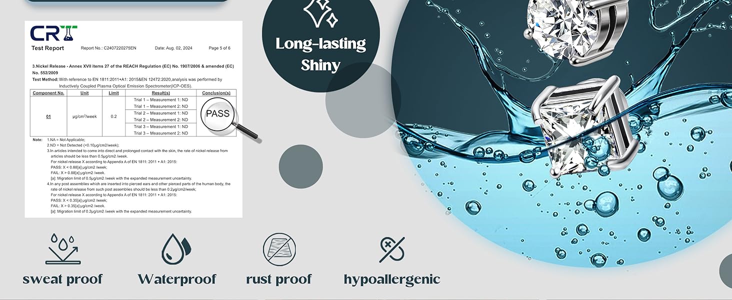 FASACCO 2 Pairs Stainless Steel Magnetic Stud Earrings for Men Women Non-piercing CZ Hypoallergenic 5-9MM