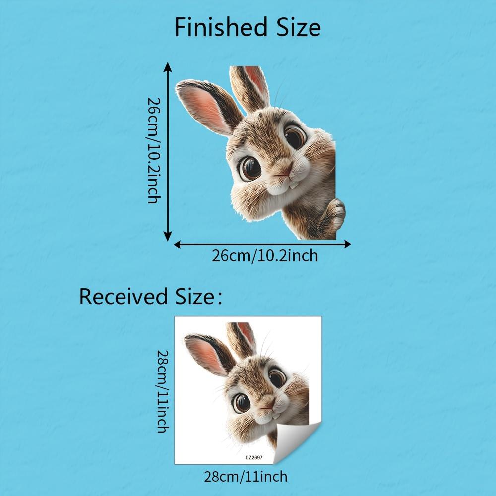 Self-Adhesive Transparent Rabbit Peephole Sticker, Waterproof PVC Window Decor, Easy Install Remove, Home Glass Door Decoration