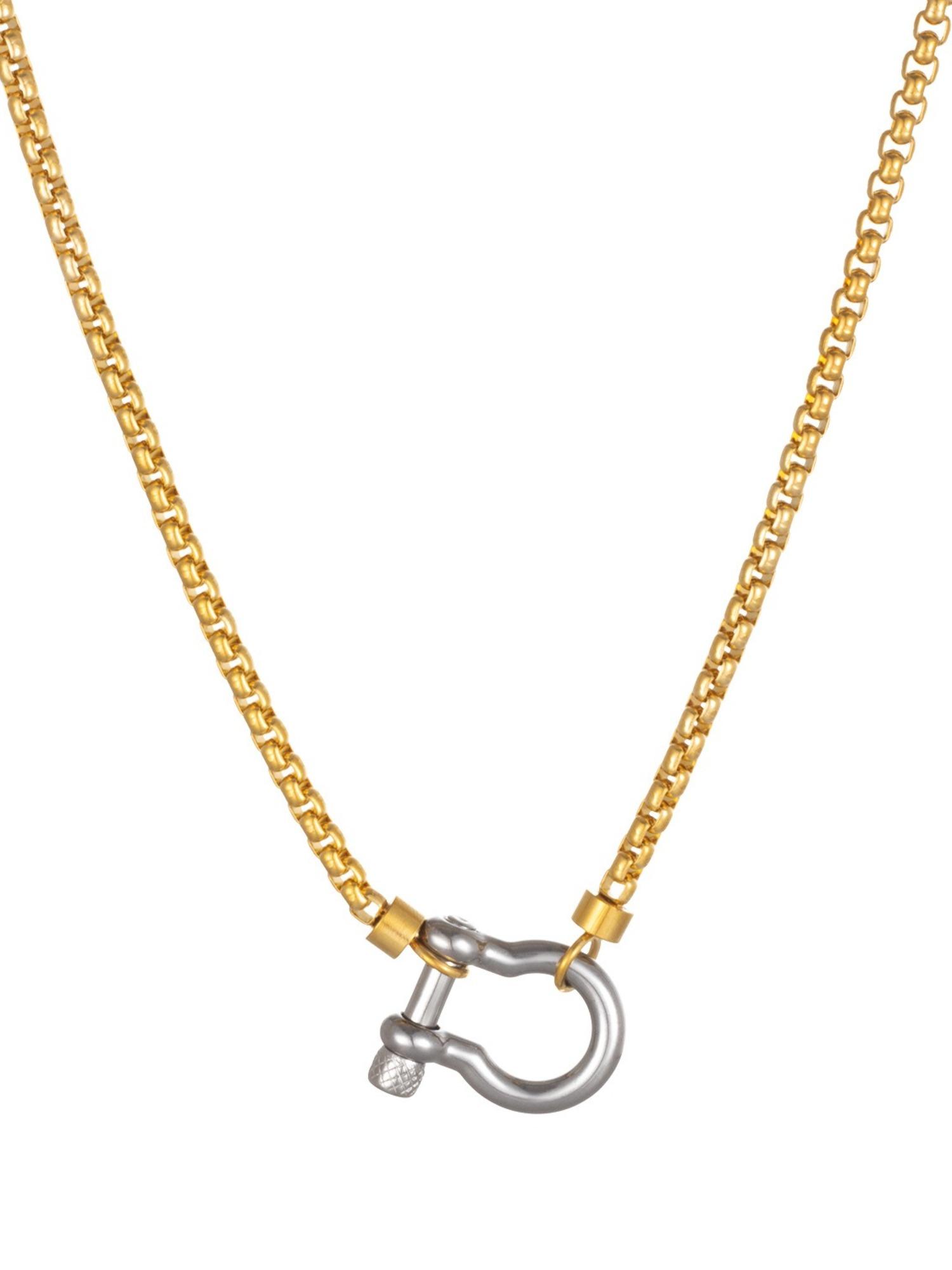 Waterproof Stainless Steel Chain Necklace, Unisex Casual Trendy Pendant Necklace, Assorted Necklaces, Fashion Jewelry for Party, Daily Decor, Trendy All-match & Exquisite Jewelry for Birthday Gift, Necklace Layering Clasp