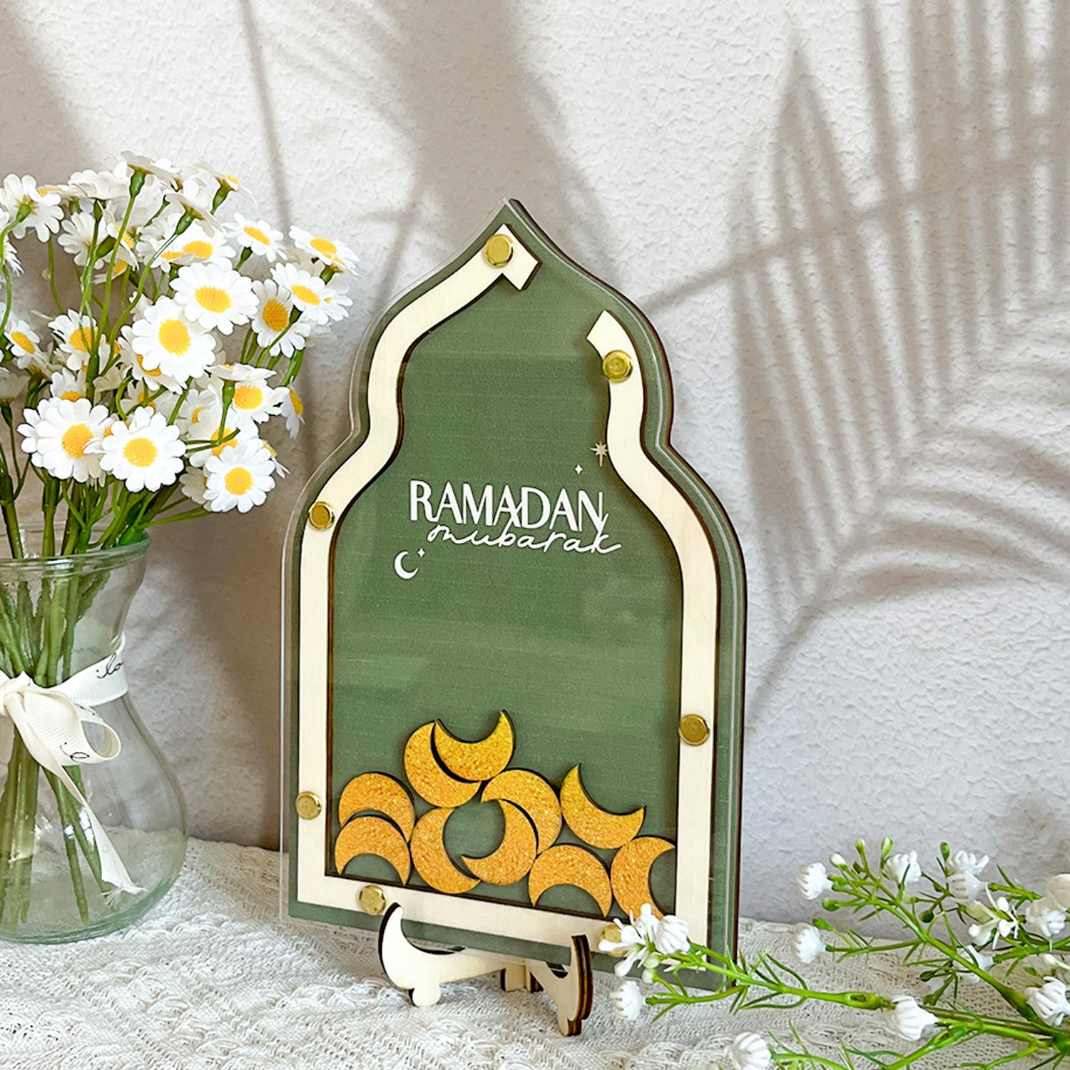 Ramadan Countdown Box, Independent Traditional Islamic Festive Eid Gift Set, Includes 31 Numbered Moons, Creative Ramadan Home Decor, Perfect Muslim Friend Gift