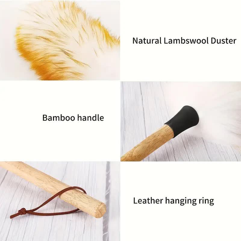 Wool Duster, Home Use Duster, Car Duster, Washable Wool Duster, Cleaning Tool, Versatile Dusting Brush, Ideal for Household and Automotive Care