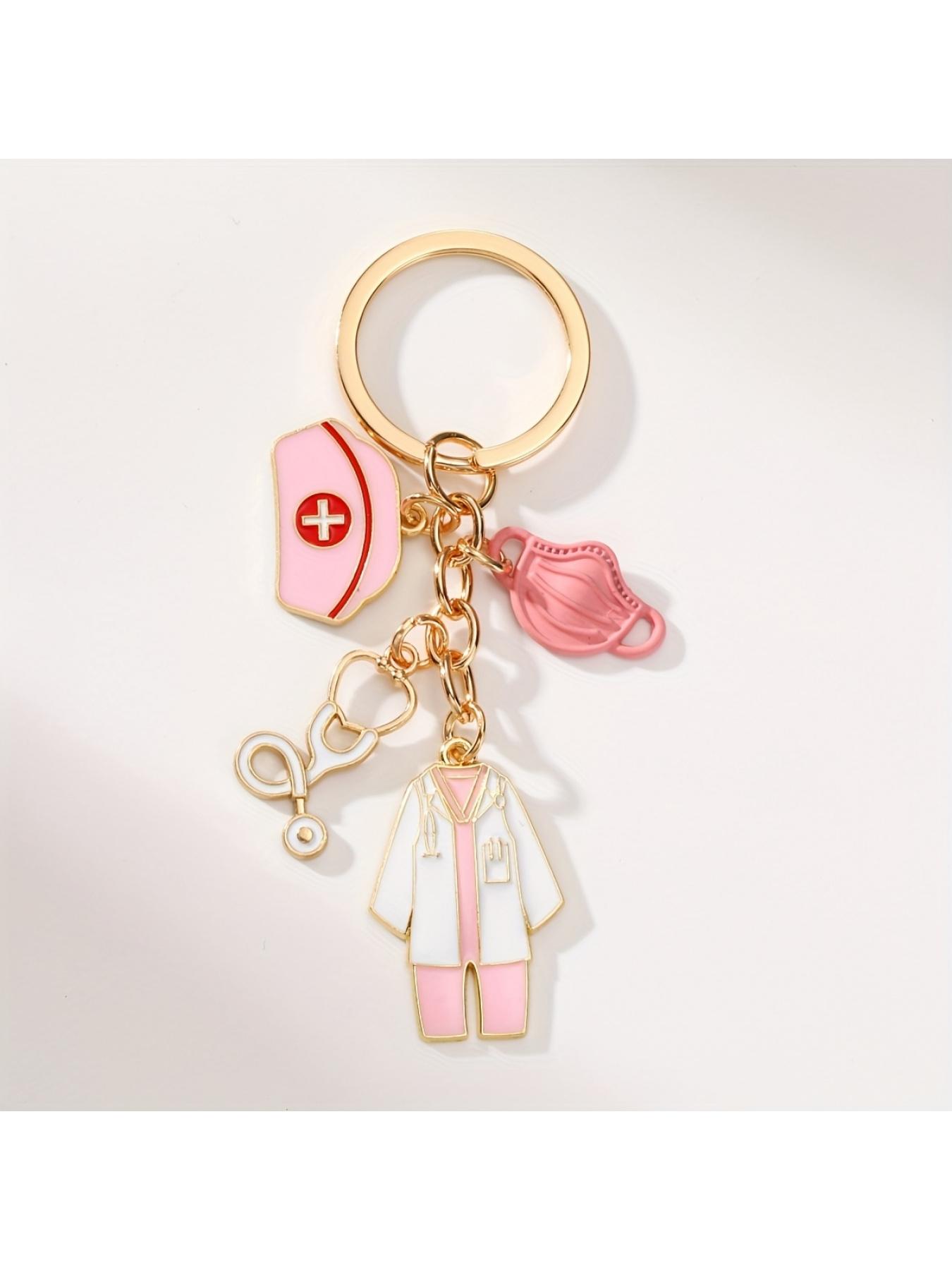 1pc Alloy Oil Drop Nurse Cap Keychain, Doctor Medical Staff Keyring, a Gift for Doctors