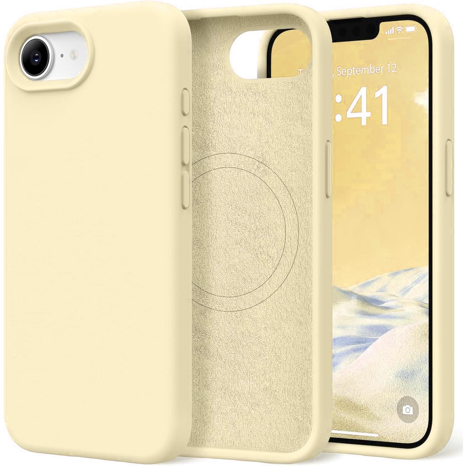 Magnetic for iPhone 17E 16E Case, Compatible with MagSafe, [Soft Anti-Scratch Microfiber Lining] Slim Silicone Shockproof Protective Phone Case for iPhone 16E 17E 6.1" Cover Casing