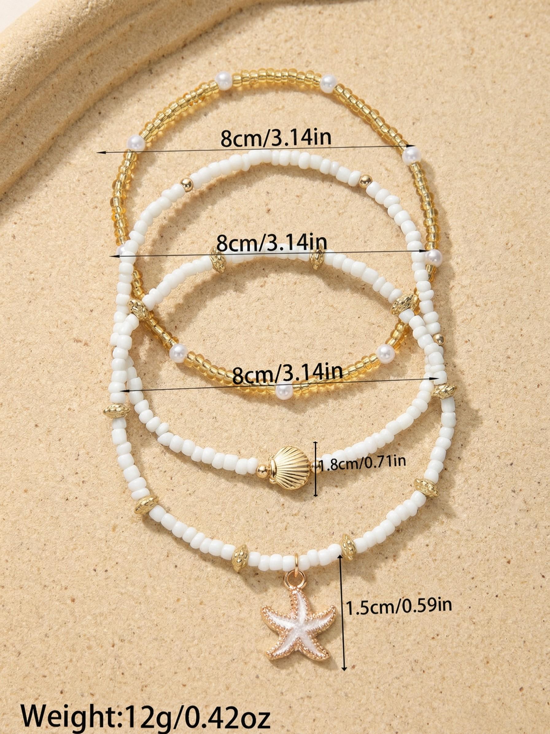 Bohemian Starfish Shell Multi-Layer Beaded Anklet, Perfect for Daily Wear and Beach Vacations, Ideal Gift Choice