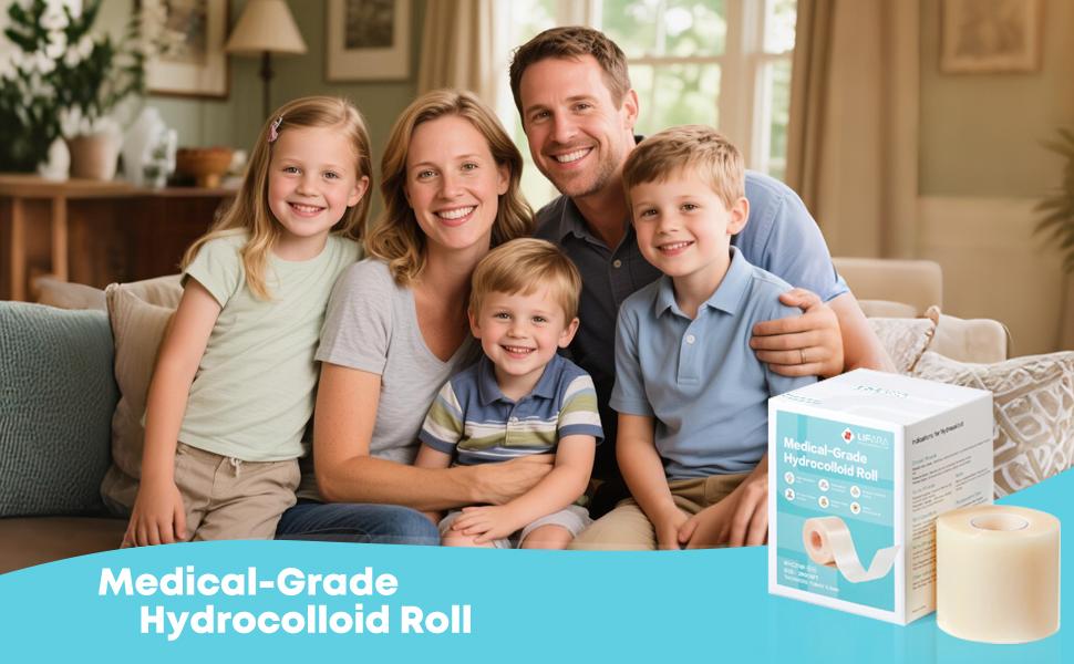 LIFARA Hydrocolloid Roll for Wound Care - Cut-to-Size, Extra Large Hydrocolloid Patch Bandages with Self-Adhesive, Ultra Absorbent, Flexible & Waterproof, First Aid Kit Essential (2in*16ft, 11.8mil/ 0.3mm Thickness)) Healthcare acne pimple patch bandaids