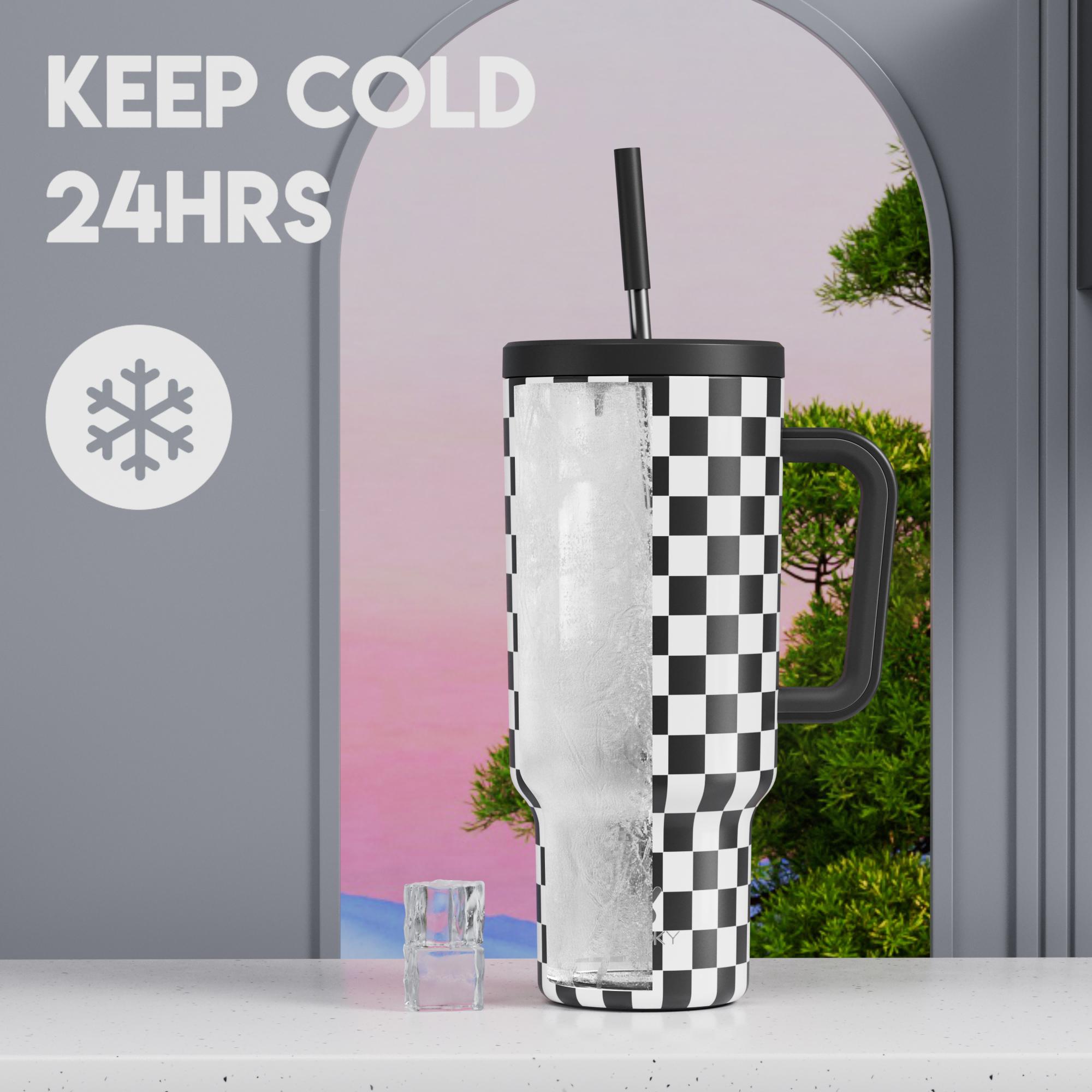 MEOKY 40oz Soccer Ball Tumbler, Hot Water Mug,Stainless Steel Insulated Cup, Keeps Hot & Cold, Food Safe, Non-Slip Base, Car-Cup Fit, Easy Clean, Soccer Fan Gift