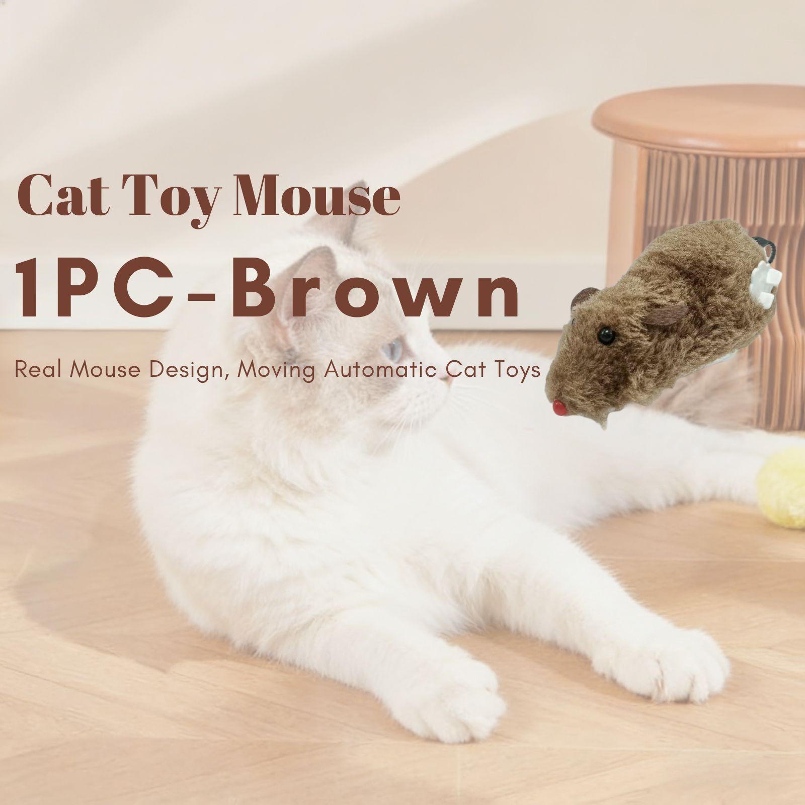 1pc Interactive Cat Toy Mouse, Plush Toy - Durable Plastic, No Batteries Needed, Suitable for Medium Breeds, Fun Cat Toy | Interactive Mouse Toy, Indoor Cat Interactive Toy, Hot Selling in Worldwide, Kittens