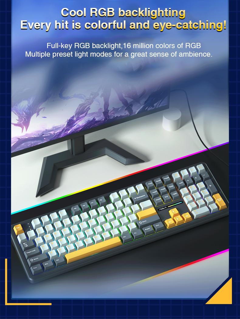 AULA F108 Pro & F108 Wireless Mechanical Keyboard, Three-Mode Connection, Hot Swappable Pads Custom Keyboard RGB Rainbow Backlight for PC/Tablet/Xbox/PS4/PS5 Boyfriend Gift Full Size Numeric Keyboard Office Computer Accessories TikTokShopfalldealsforyou AULA F108 Pro & F108 Wireless Mechanical Keyboard, Three-Mode Connection, Hot Swappable Pads Custom Keyboard RGB Rainbow Backlight for PC/Tablet/Xbox/PS4/PS5 Boyfriend Gift Full Size Numeric Keyboard Office Computer Accessories TikTokShopfalldealsforyou