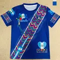 Guatemala Traditional Blue T-shirt, Active Shirts, Colorful Zigzag Pattern, Flag Elements, Parrot Design, Text Identifier, Unisex Crew Neck Sportswear, Casual Sportswear, Activewear Tops, All Seasons