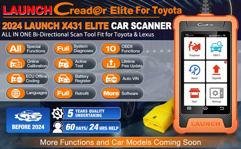 LAUNCH Creader Elite  for Toyota Lexus OBD2 Scanner, Full System Bi-Directional Diagnostic Scan Tool, All Reset Service Code Reader, Battery Registration,ECU Coding, AUTO VIN,Lifetime Fr-ee Update
