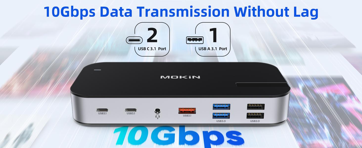 MOKiN 16 IN 1  Laptop Docking Station With Triple Monitor