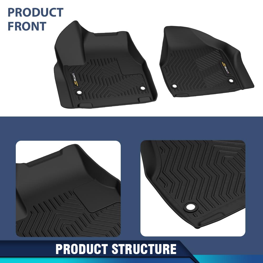 CROSSDESIGN 3PCS Floor Mats for PACIFICA 2017-2025 Plaid 3D Material Cargo Liners All-Weather Car Mats Anti-Slip Trunk Mat  Accessories Custom Fit 7 and 8 passenger model