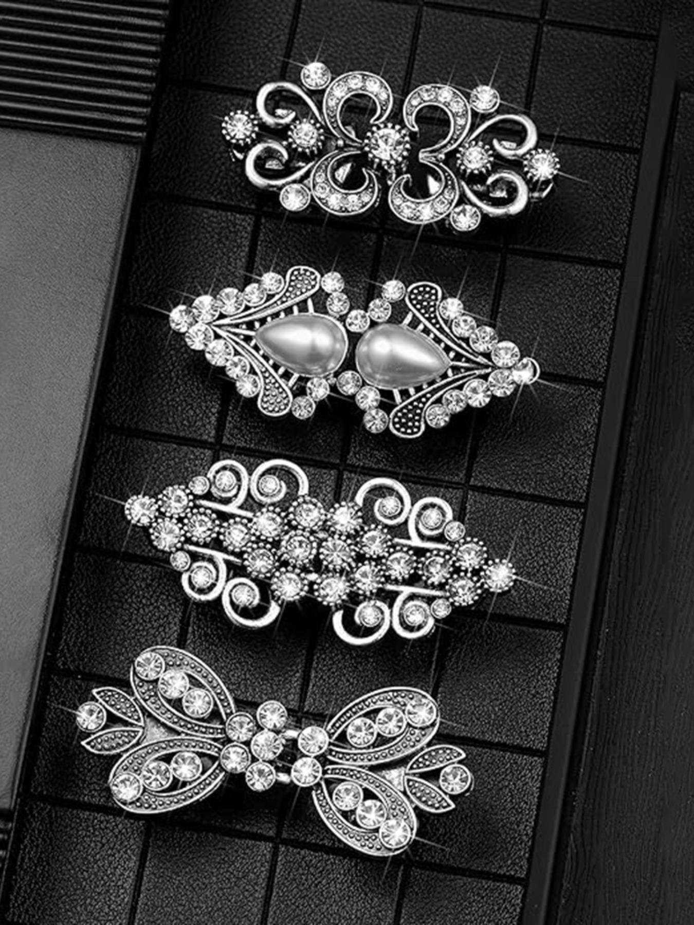 4-Piece Vintage Sweater Clip Set, Fashion Collar Clips and Formal Shirt Clips, Ideal for Women's Shirts, Dresses, Scarves, and Cardigans