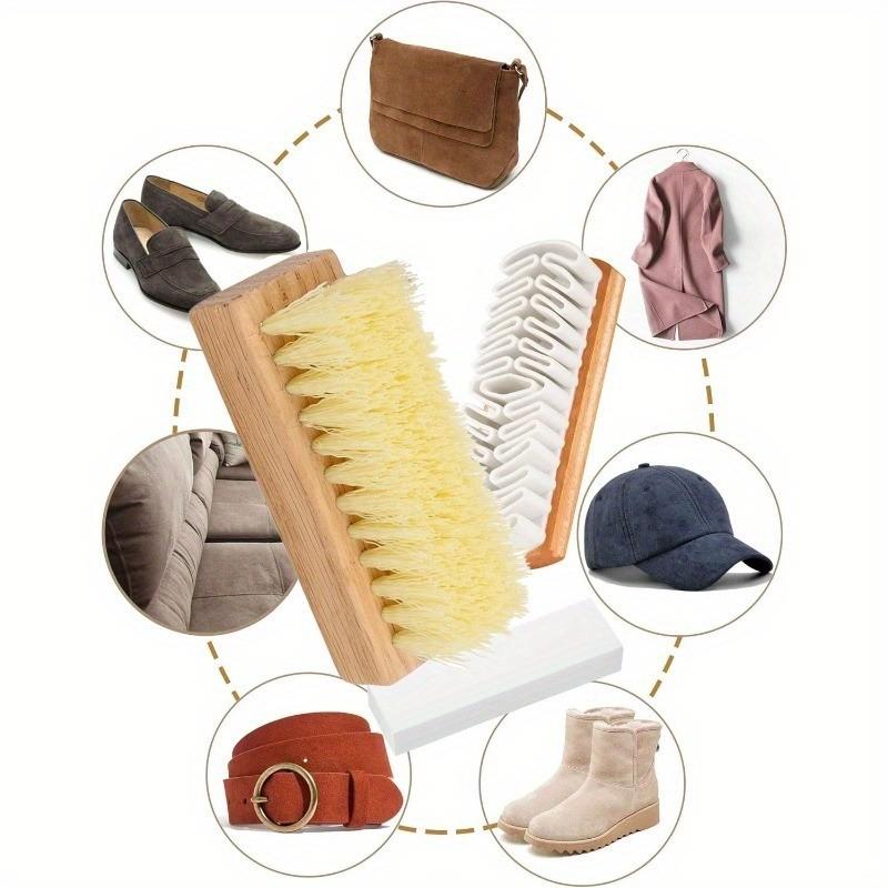 3pcs Suede Cleaning Set, Textured Leather Stain Brush + Suede Shoe Cleaner + Suede Eraser, Reusable Eco-Friendly Tools for Shoes & Furniture, Leather Cleaning Kit