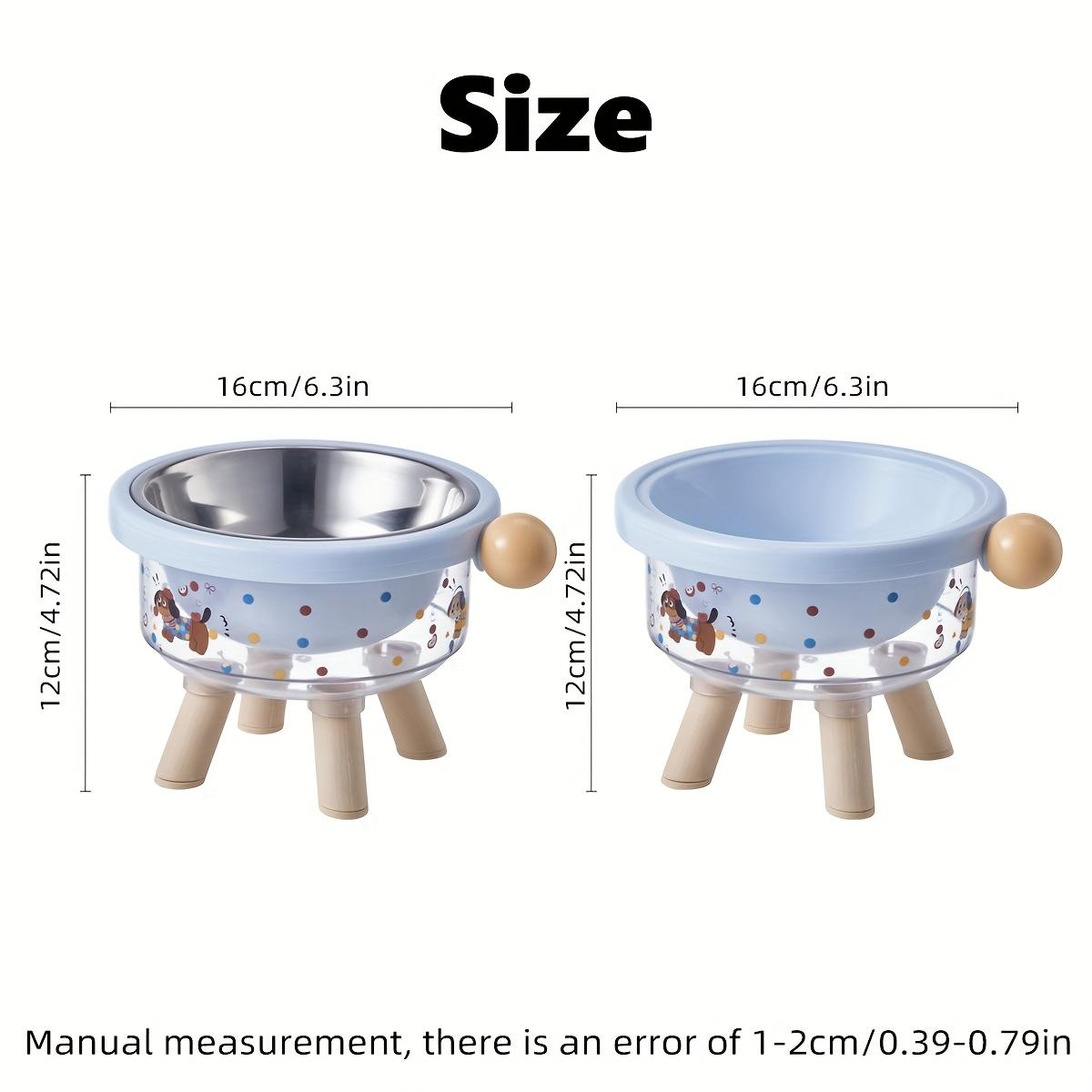 A dopamine colored pet bowl, cat neck protection high-footed bowl, anti-knock cat bowl, dog stainless steel eating utensils, high-value dog bowl.