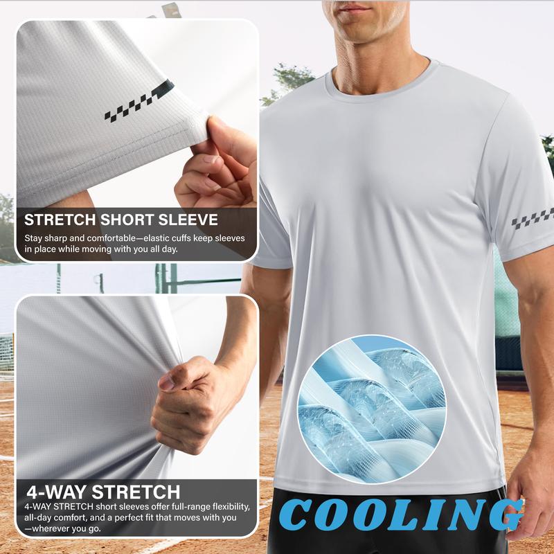 Men's Active Quick Dry Camo Crew Neck T Shirts | Athletic Running Gym Workout Short Sleeve Tee Tops Bulk - Pack of 5