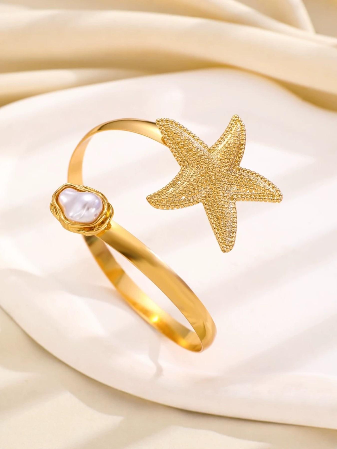 Oceanic Starfish Bracelet, Greek Style Vacation Accessory, Perfect for Long Dresses/swimsuits, Island Holiday Photo Prop, Gift for Friends/lovers