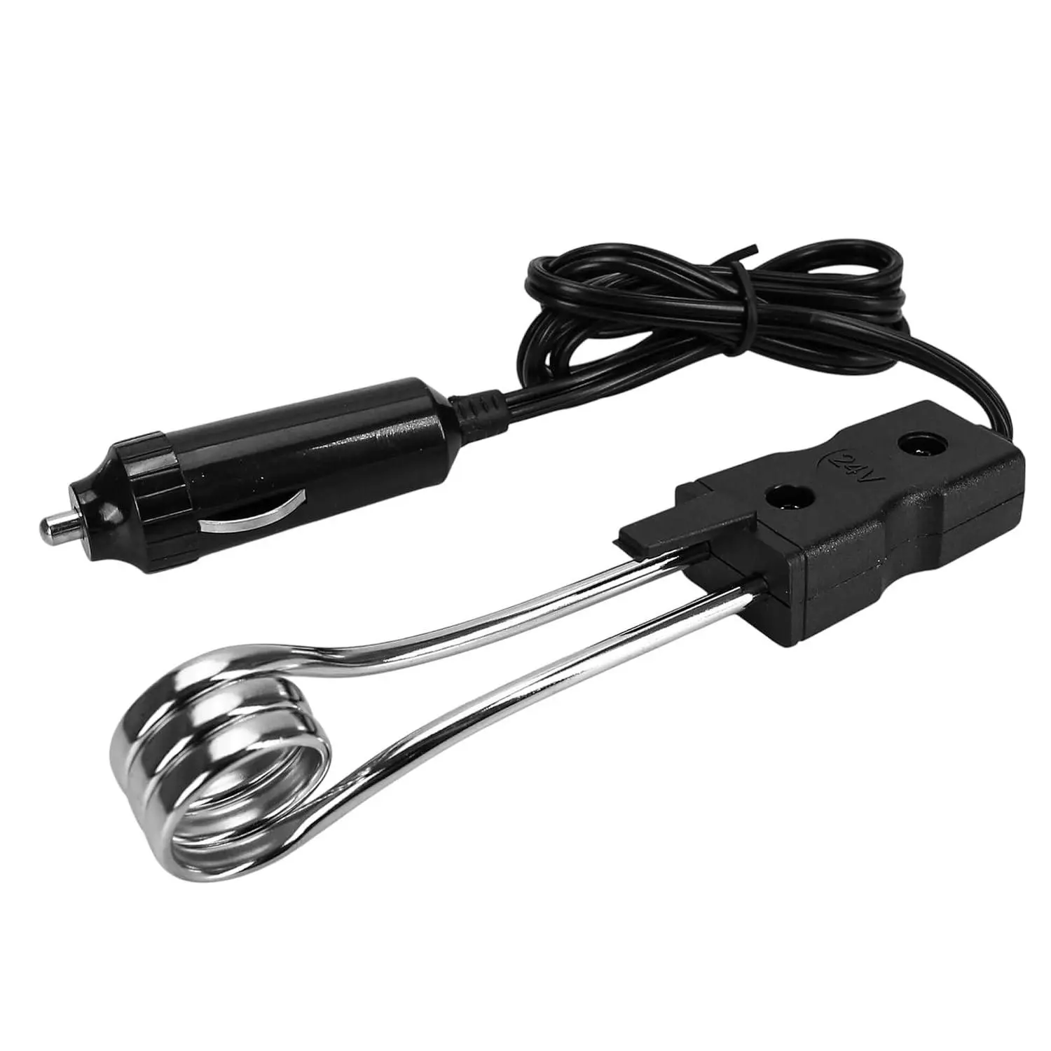 24V Portable Electric Car Immersion Heater Auto Cup Mug Water Heater for Tea Coffee Soup Drinks Warmer Kettle