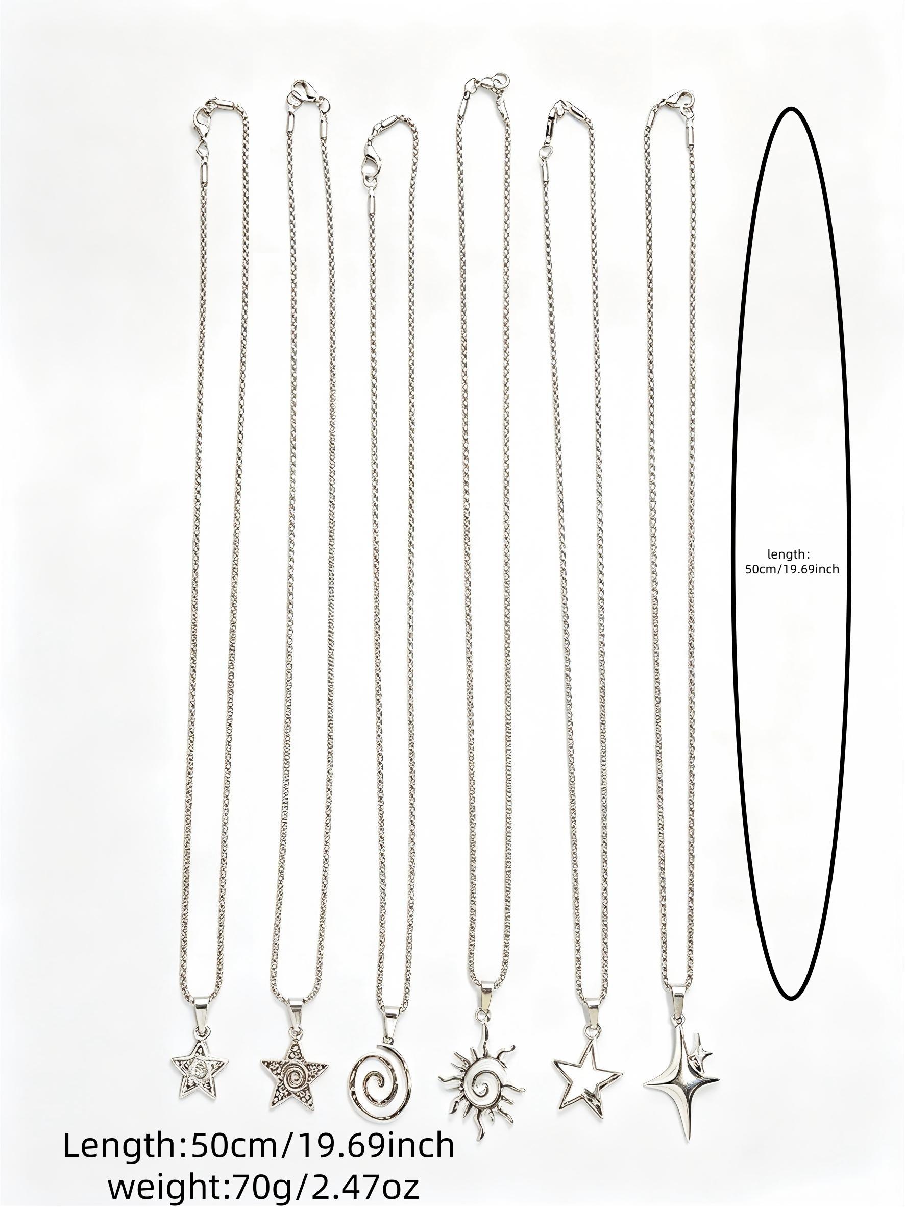 Vintage Gothic Stainless Steel Necklaces, 6pcs Necklace Set, Unisex Punk Fashion Accessories, Daily Wear & Special Occasions, Gift Ideas