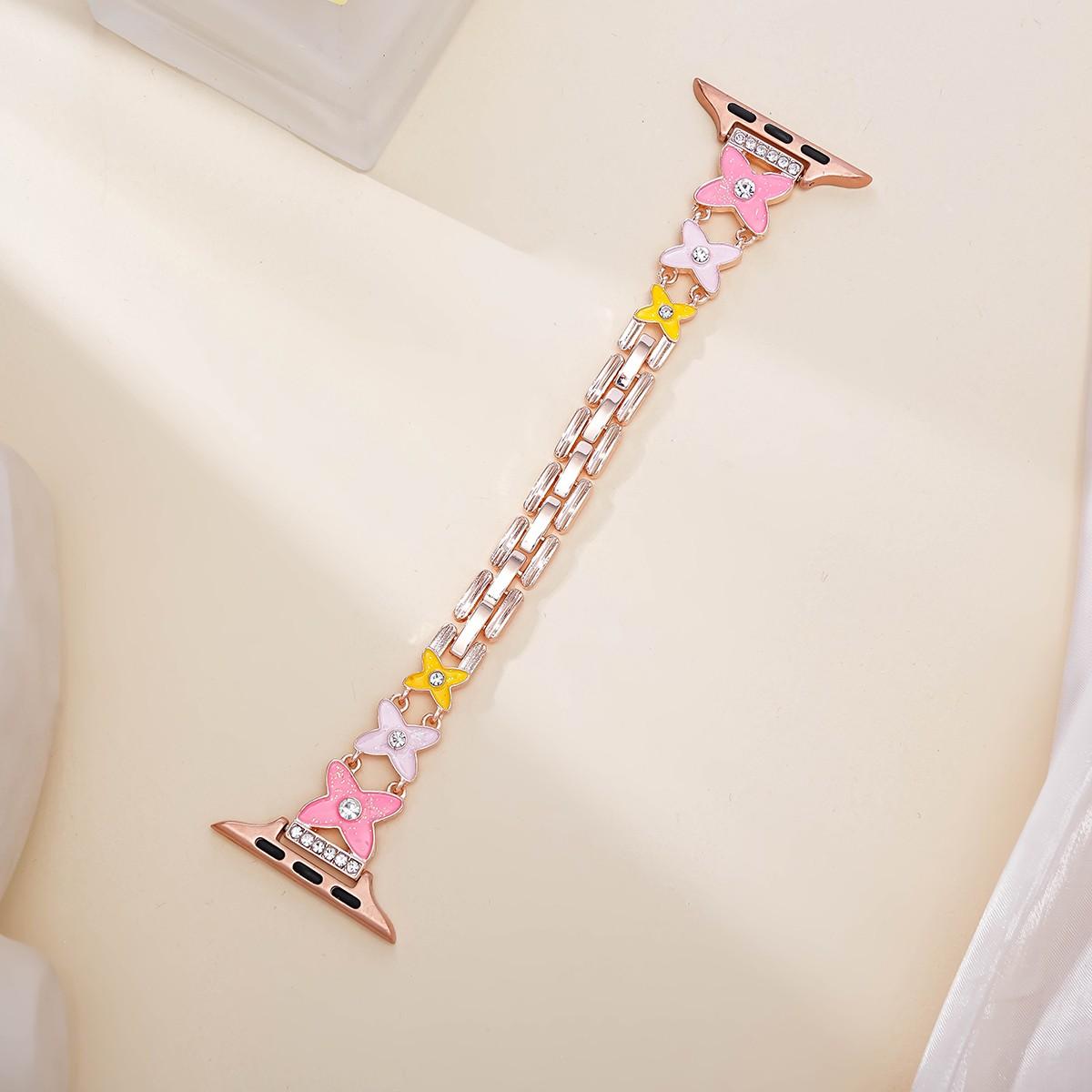 Women's Apple Watch Band, Silicone Strap, Stainless Steel, Casual, Smart Replacement Band, Fits 38-46mm, Birthday Gift, Couple Band