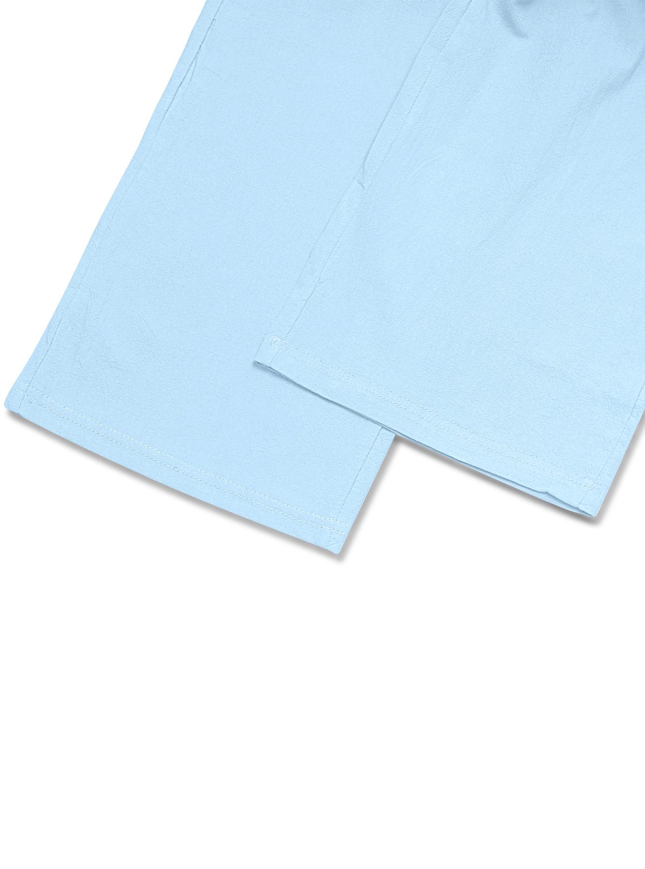 Western-Style Men's Cotton-Linen Casual Trousers - Straight-Leg, Plus-Size, Loose-Fit, Breathable Summer Linen Beach Pants