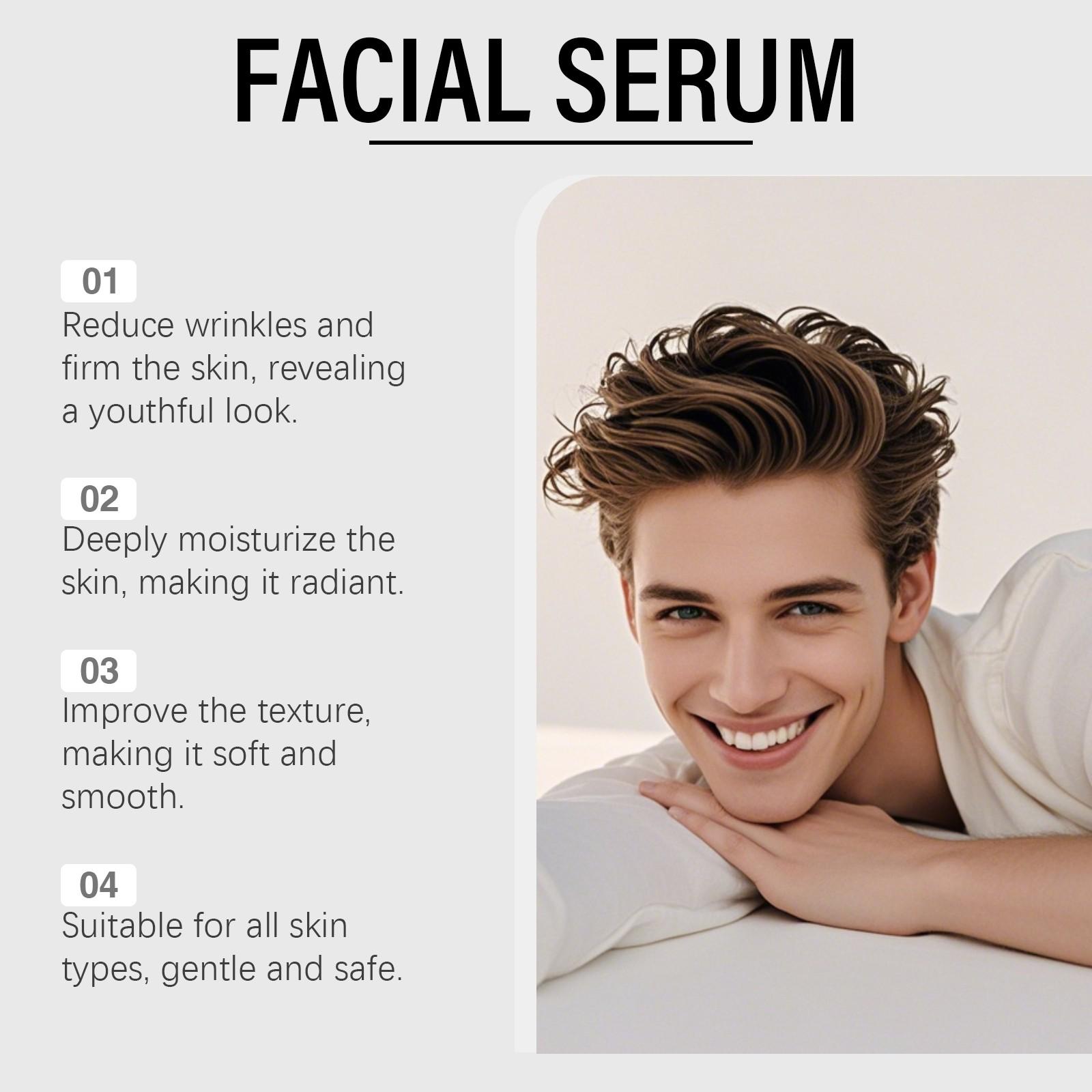 East Moon Men's Hydrating Facial Essence, Gentle Moisturizing Serum, Daily Care for Soft and Smooth Skin, Nourishing Face Treatment