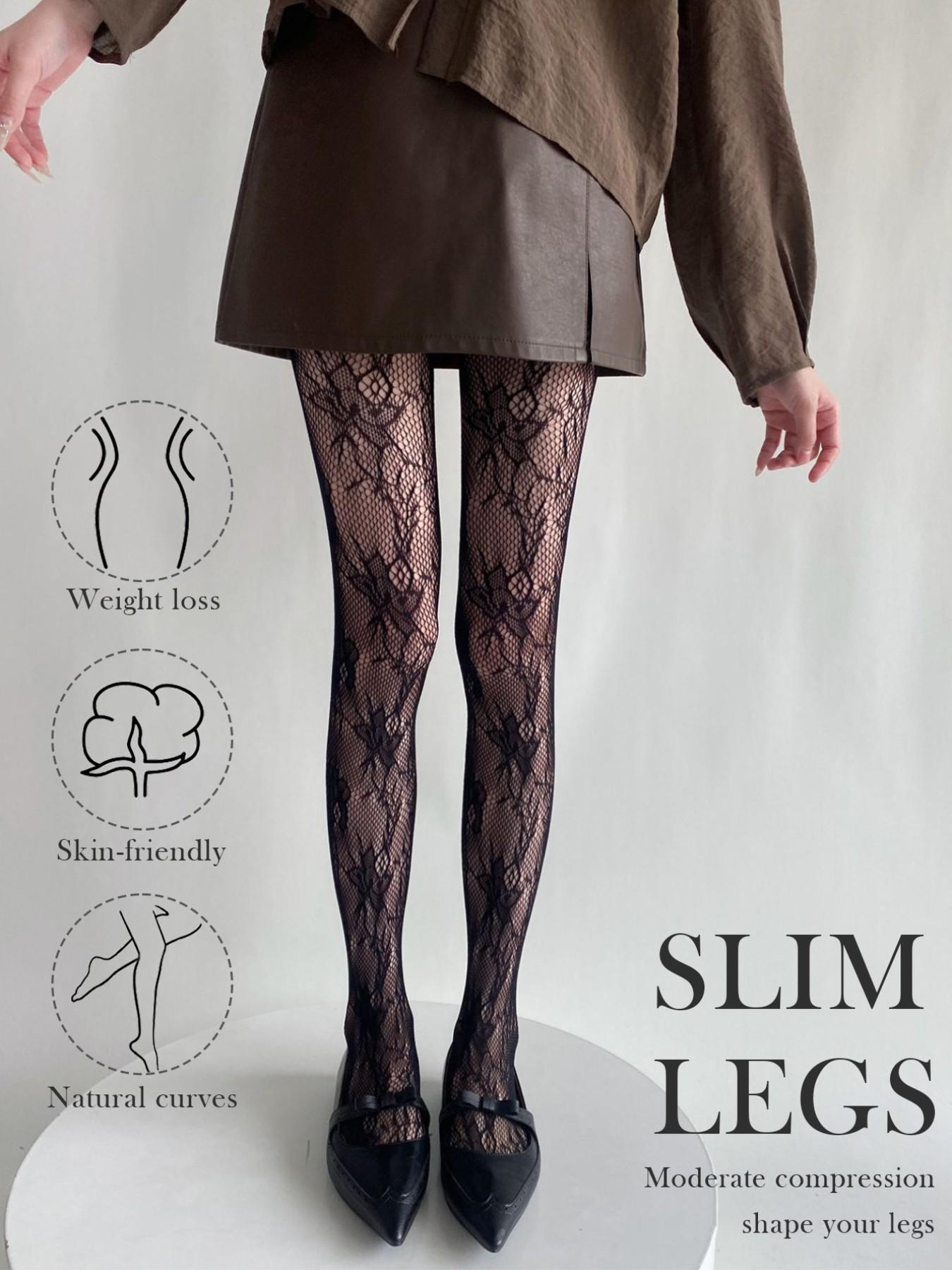 Y2K Floral Lace Fishnet Pantyhose, Vintage Mesh Sheer Stocking, High Elastic Anti-Pick Stocking, Sweet Cool Girl Fashion, All Seasons