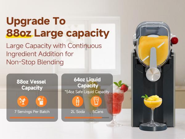 Slushie Machine Cold Beverage Maker (No Ice Cubes Needed)large capacity Ice Crusher & Smoothie Maker – a compact kitchen tool with automatic cleaning function and 6 multi-function presets for one-touch refreshing drinks.