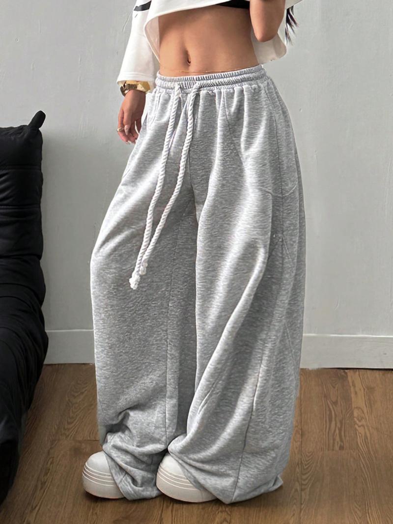 Women's Fall/Winter Streetwear Going Out Back To School Break Oversized Elastic Waistband Comfortable Scimitar Pants Sweatpants