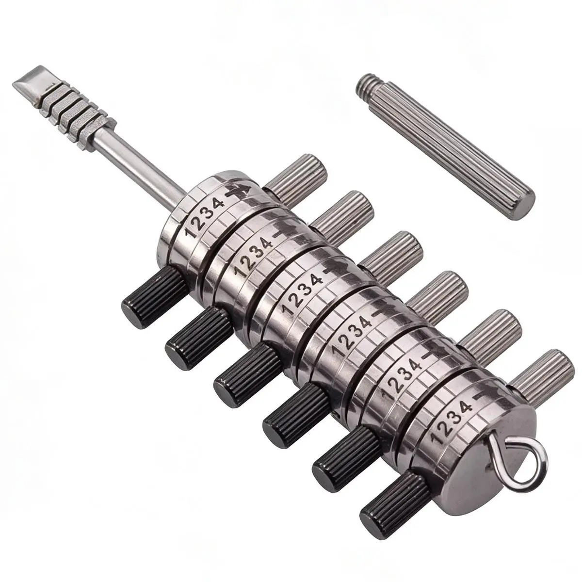 Hex Bug Manual Tool, Stainless Steel 6-In-1 Adjustable Two-In-One Tool, with Scale, Durable Hand Tools for Precision Work, Stainless Steel Multitool