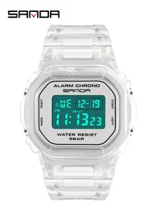 Sanda Student Sports Watch, Multifunctional Triple Time, Waterproof, Luminous, Shockproof, Digital Display, Ideal Gift for Teens, Casual Trendy Wristwatch, Luminous Fashionable Watch
