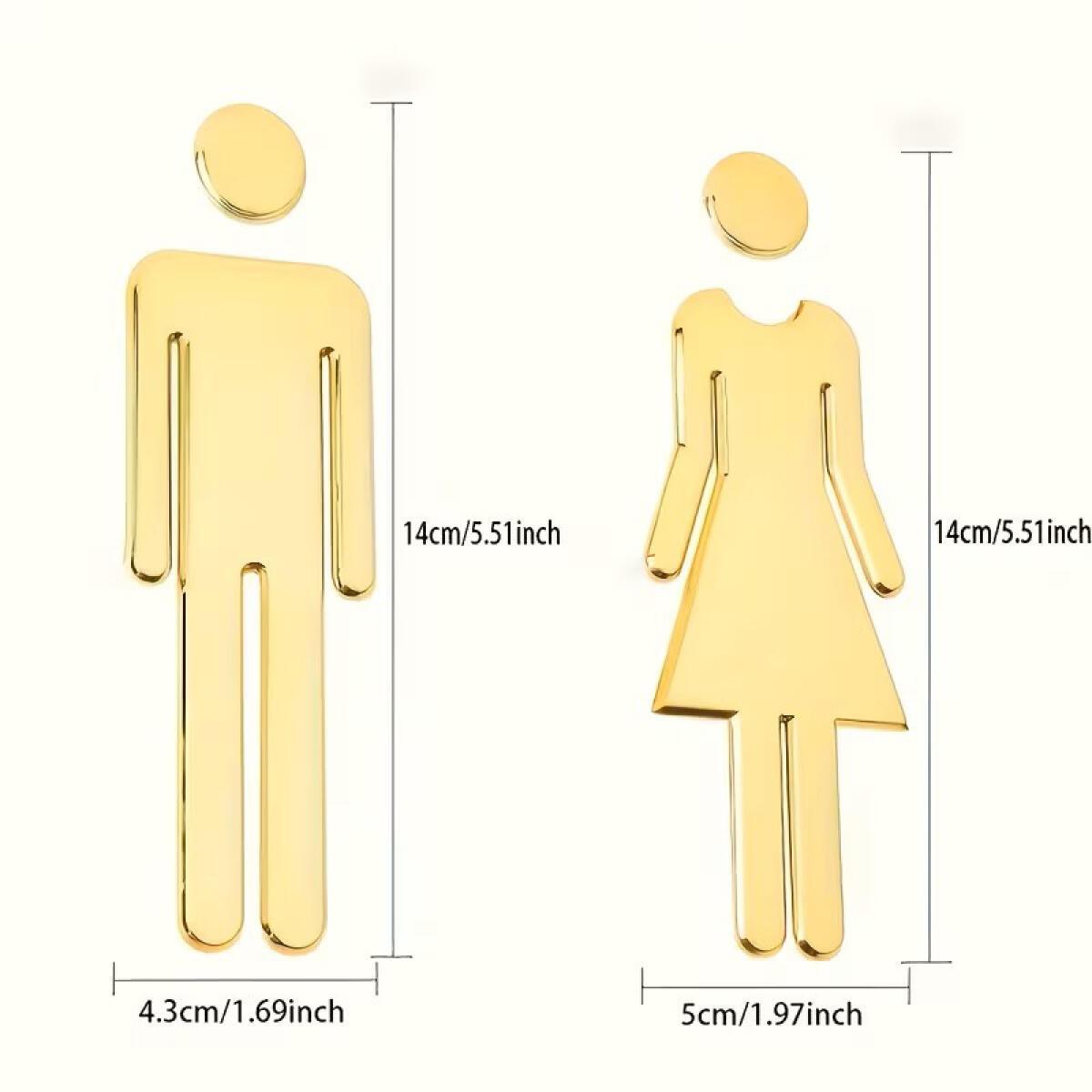 20sets Acrylic Mirror Wall Stickers, Men Women Restroom Signage, Toilet Guide Signs, Public Bathroom Indicator Decals for Hotel Restaurant Dorm, Home Wall Decor, Decorative