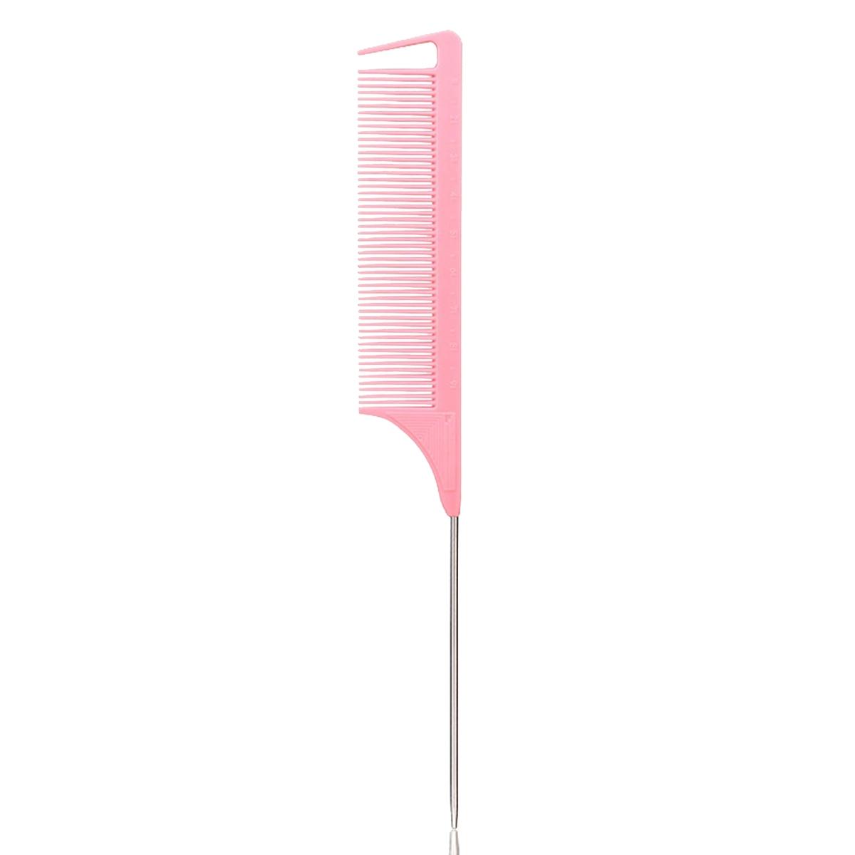Professional Hair Comb with Scale, Stainless Steel Fine Teeth, Anti-Static, Ideal for Salons and Home Use, Sharp Tail Design
