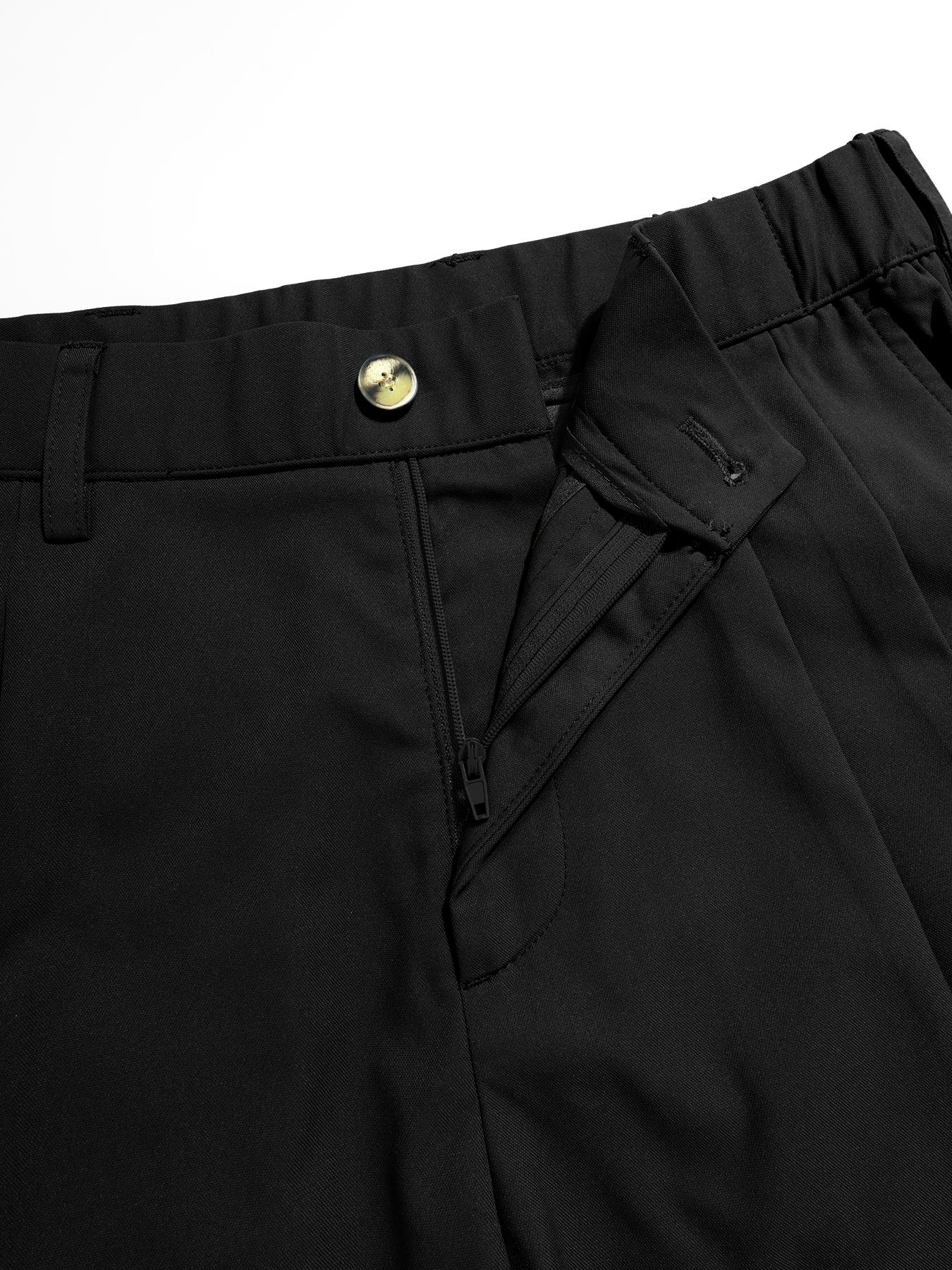 Men's Fashion Loose Fit Dress Pants Casual Solid Color Formal Suit Pants Elegant Wide Leg Elastic Waist Draping Effect Commuting Pants Work Life Clubwear Plain Flat-Front Business Office Pants