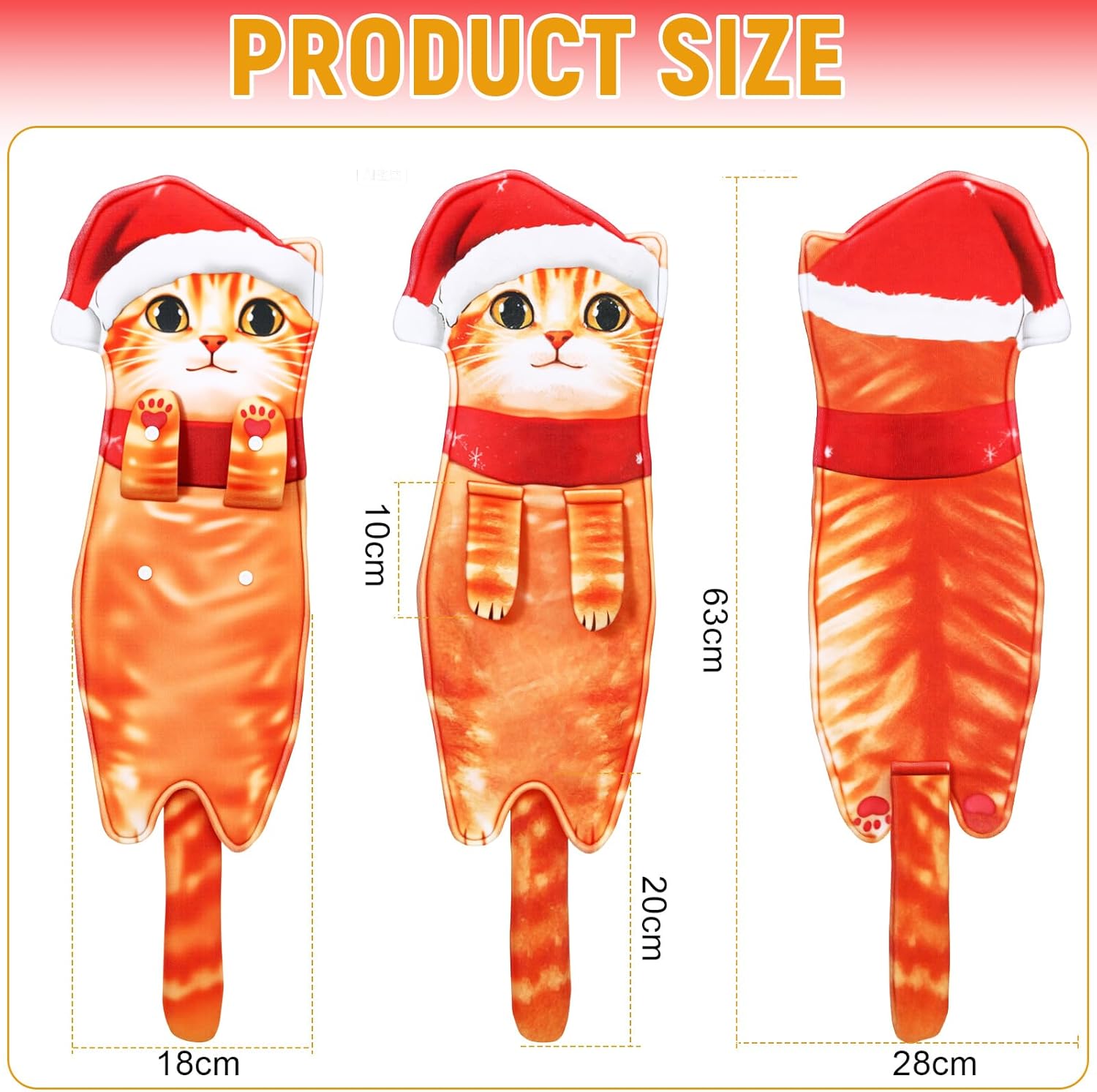 1/2 Pcs Christmas Cat Hand Towels, Funny Festive Hanging Towels with Cute Cat Patterns, Absorbent Kitchen  Bathroom Towels for Xmas, Gift for Cat Lovers, Family  Friends